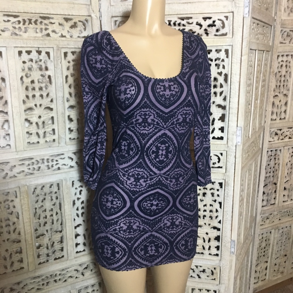 Free People S mini dress Violet Purple texture